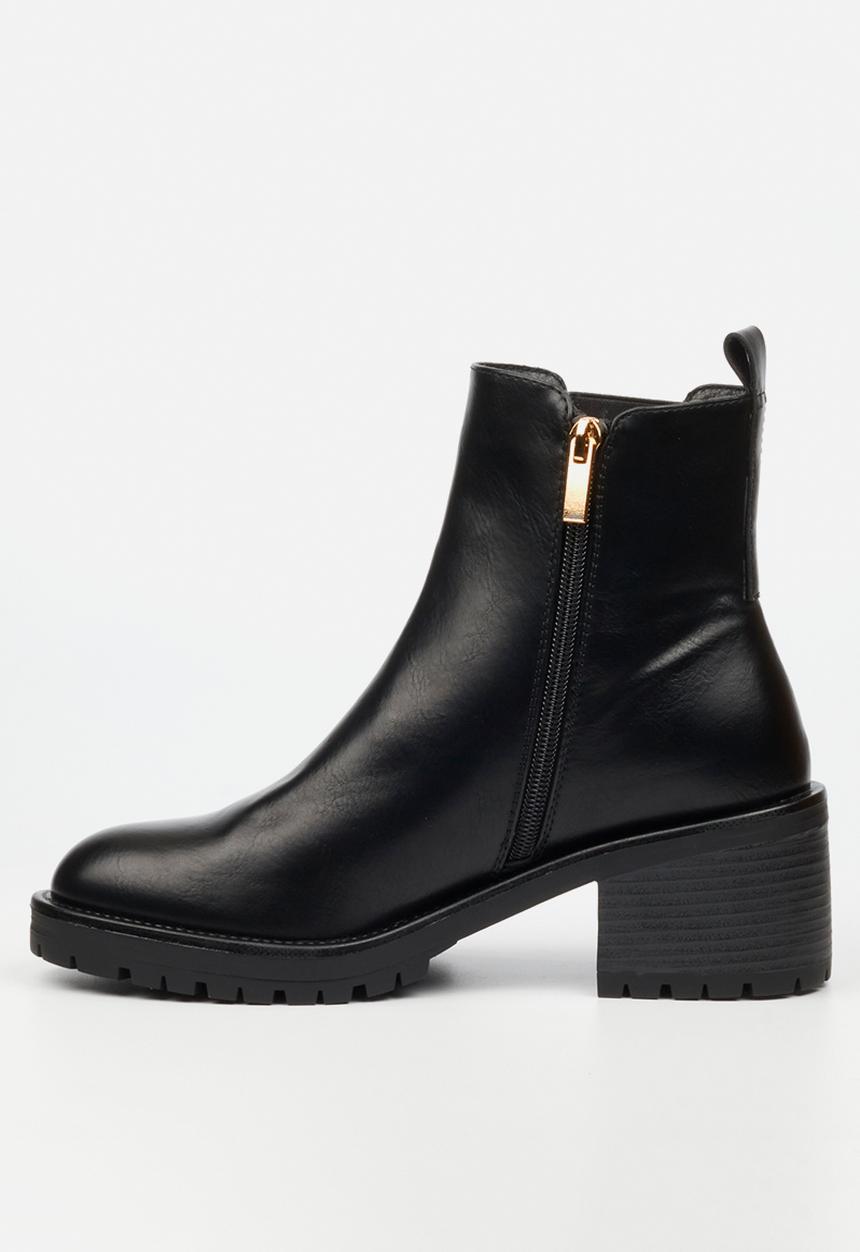 Miss Black - Creek 1 chelsea chunky heel ankle boot - black