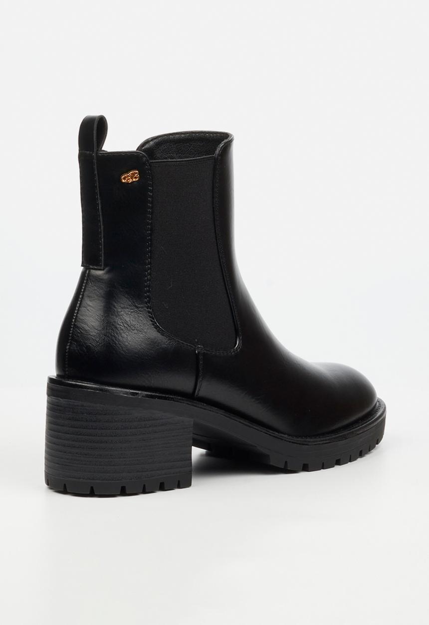 Miss Black - Creek 1 chelsea chunky heel ankle boot - black