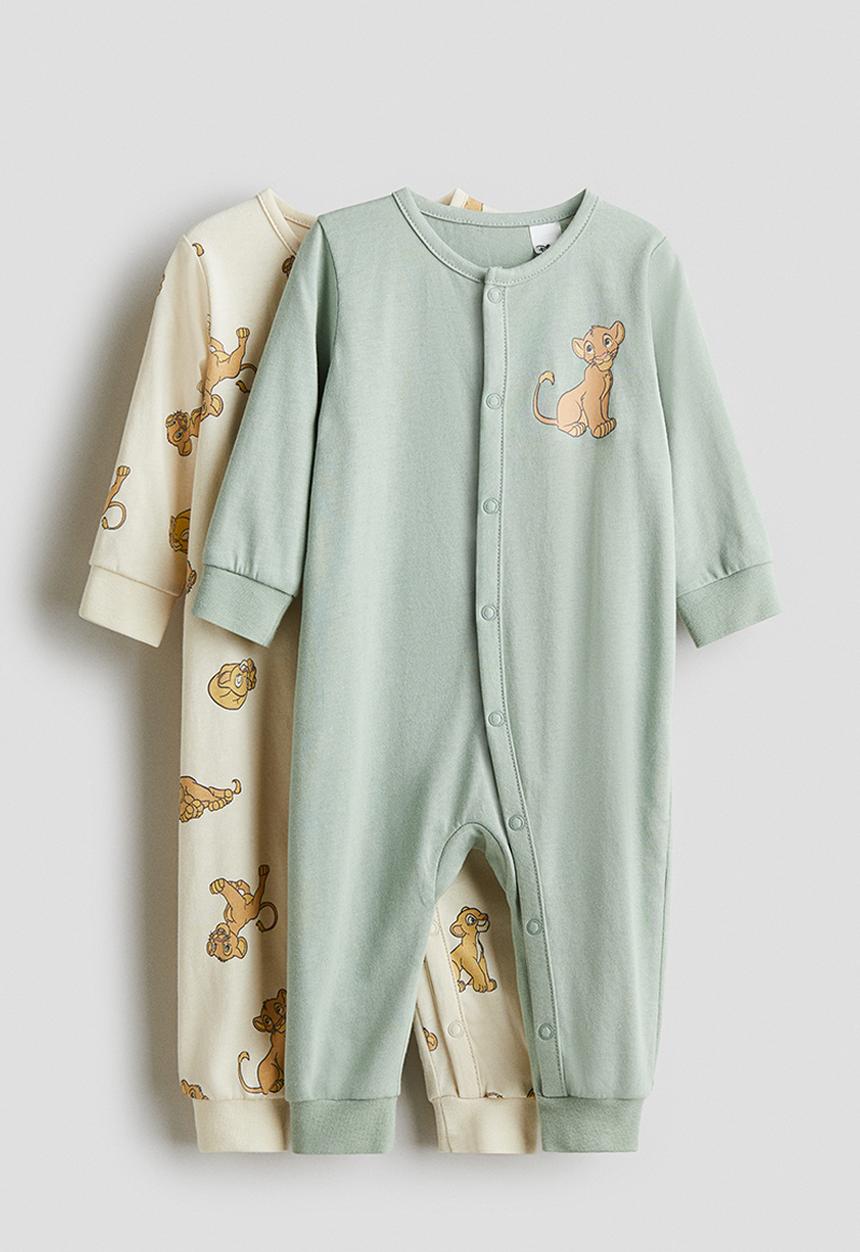 H&M - 2-Pack printed pyjamas - turquoise/the lion king