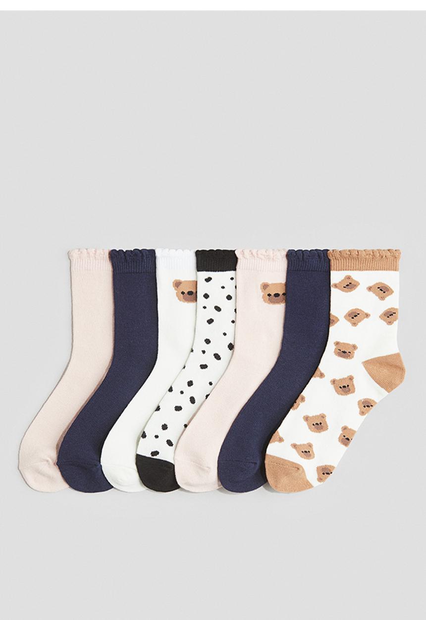 H&M - 7-Pack socks - white/bears 