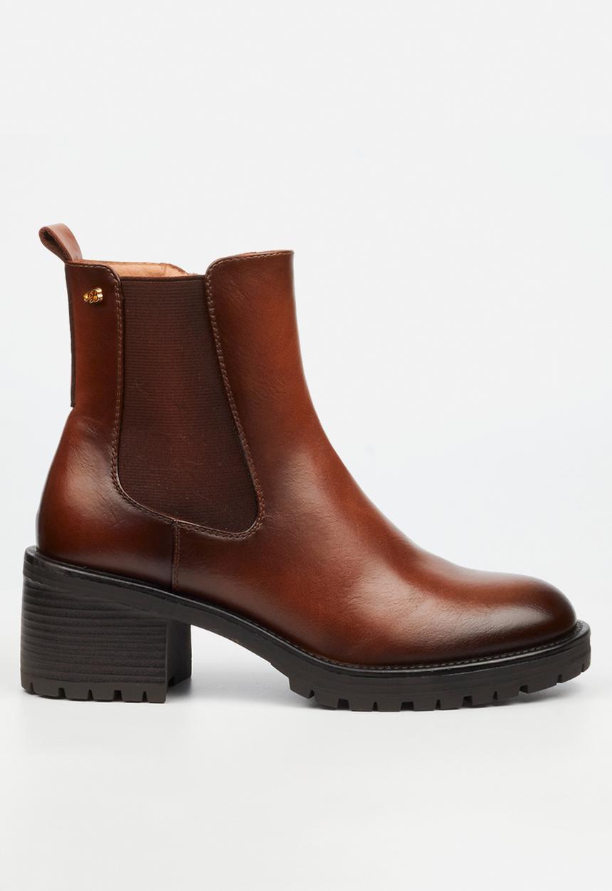 Miss Black - Creek 1 chelsea chunky heel ankle boot - tan