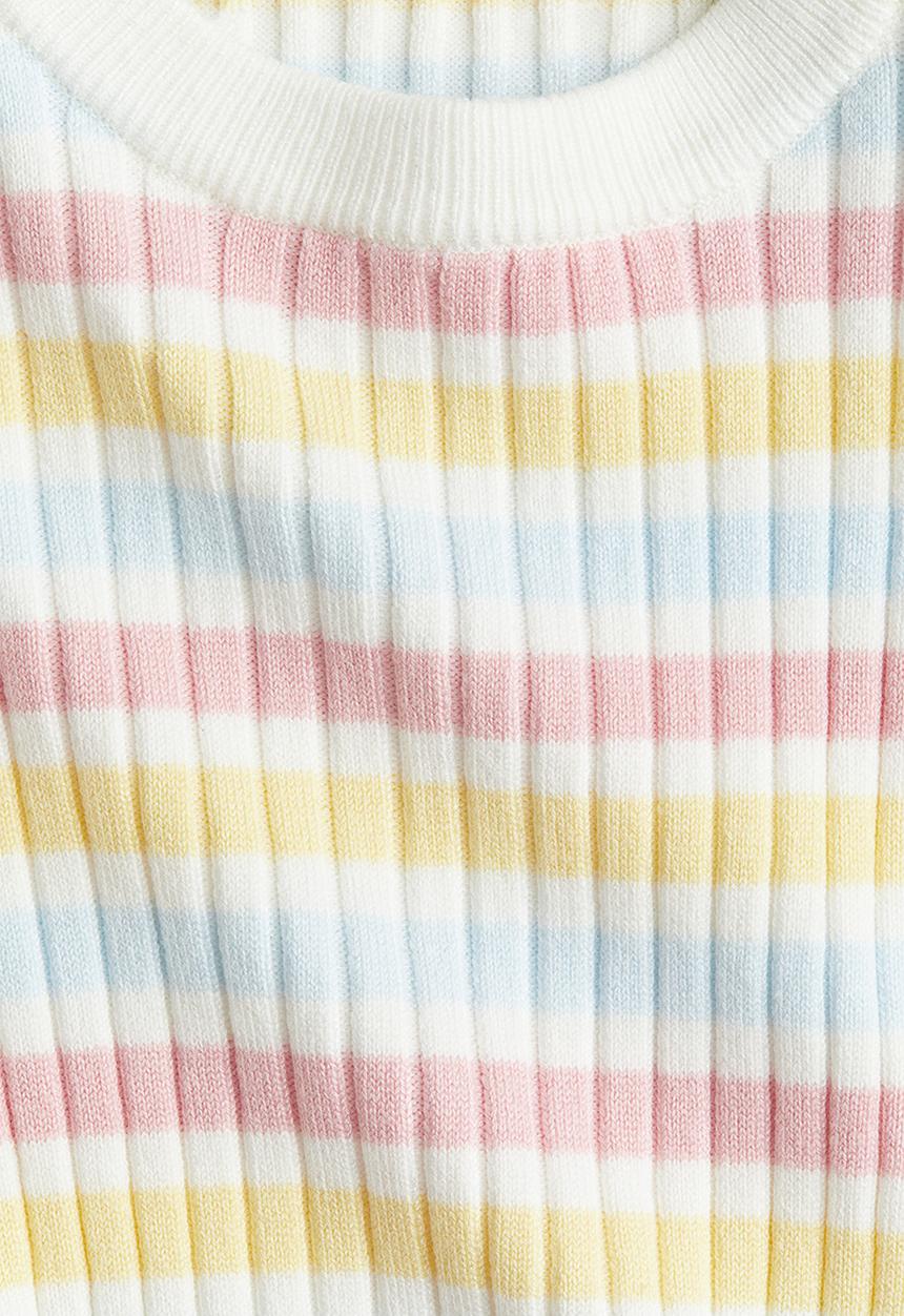 H&M - Rib-knit jumper - white/pink striped