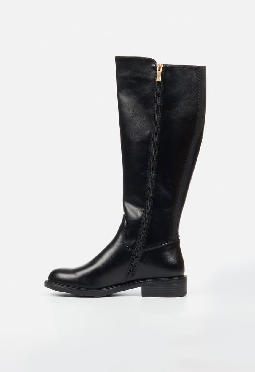 Miss Black - Fyre 1 side zip rider boot - black