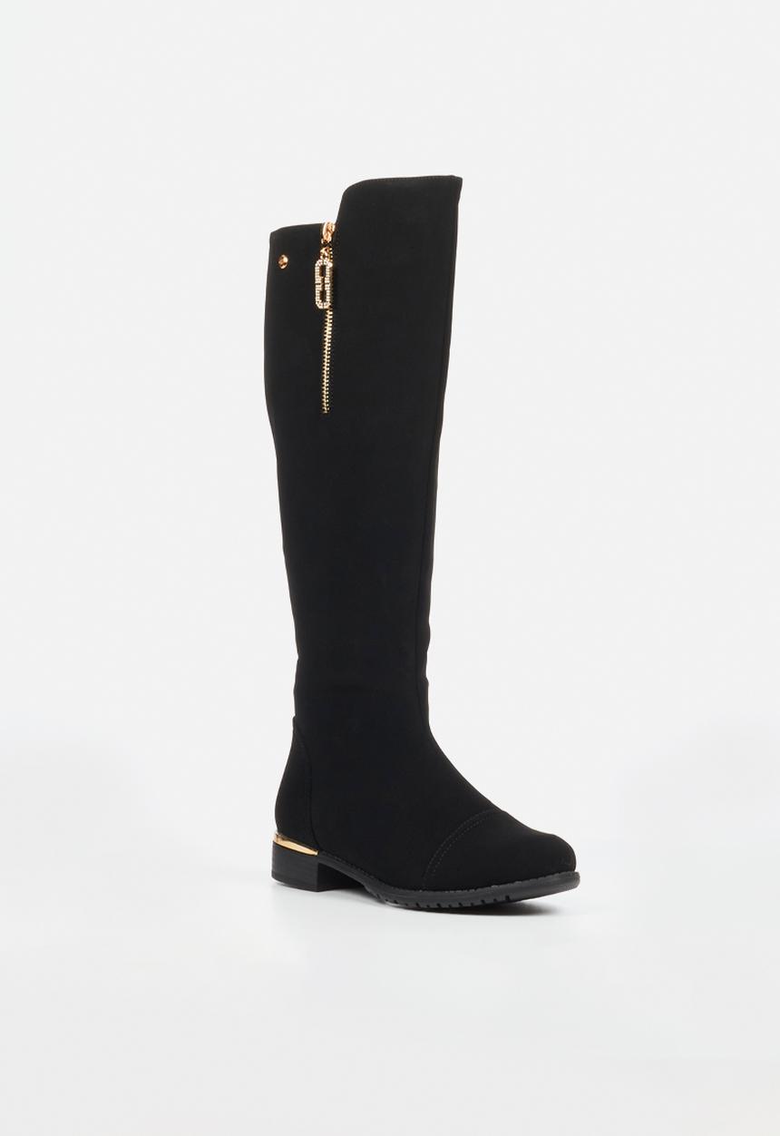 Miss Black - Hadar 26 gold zip rider boot - black