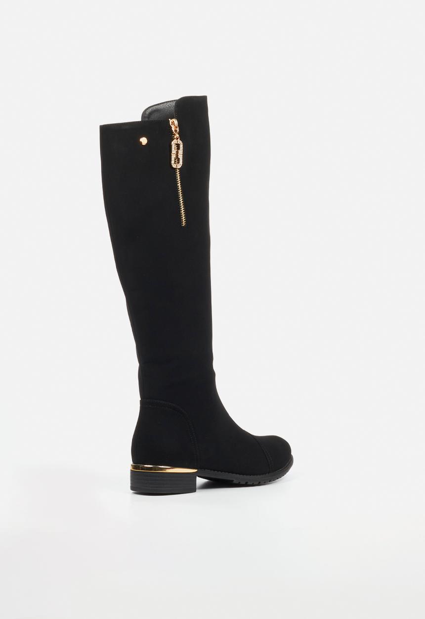 Miss Black - Hadar 26 gold zip rider boot - black