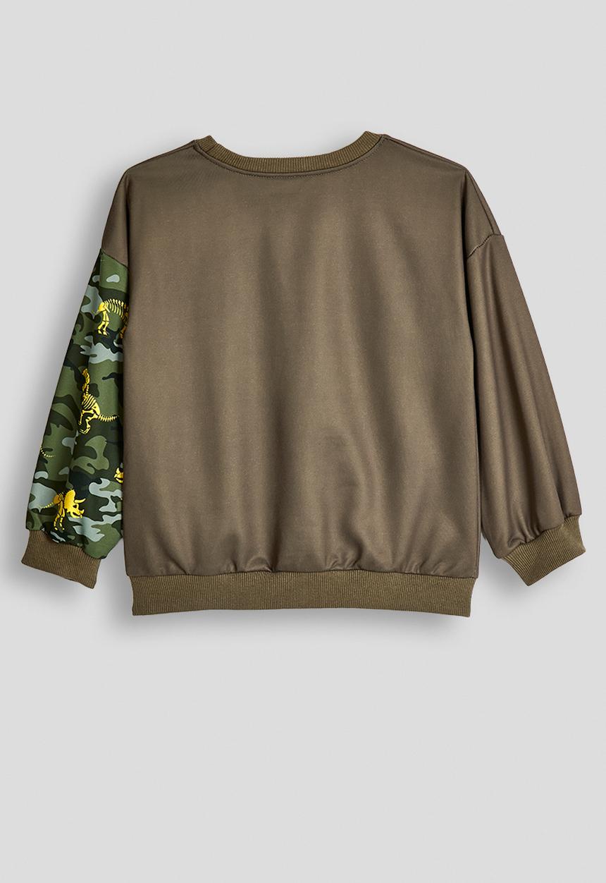 Pop Candy - T-rex graphic sweatshirt - dark khaki