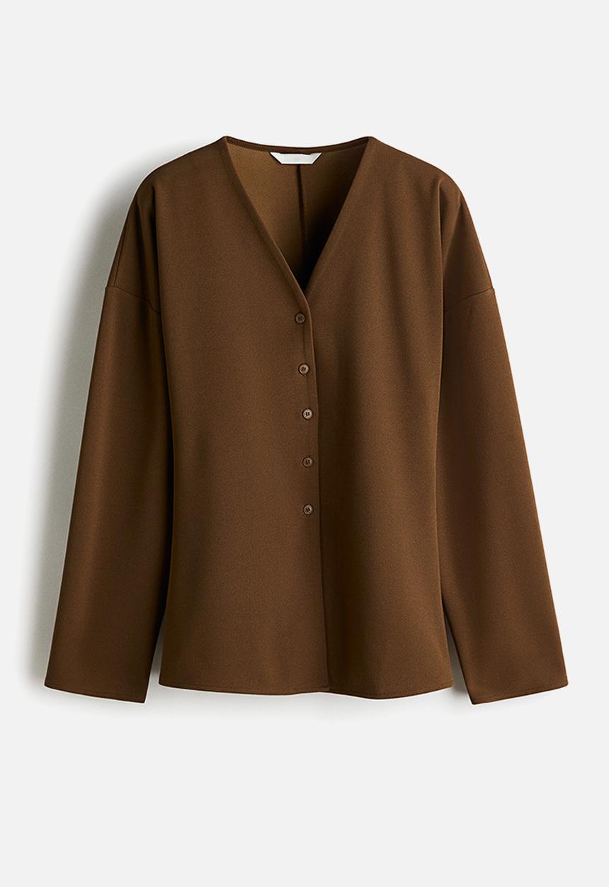 H&M - Button-front top - brown