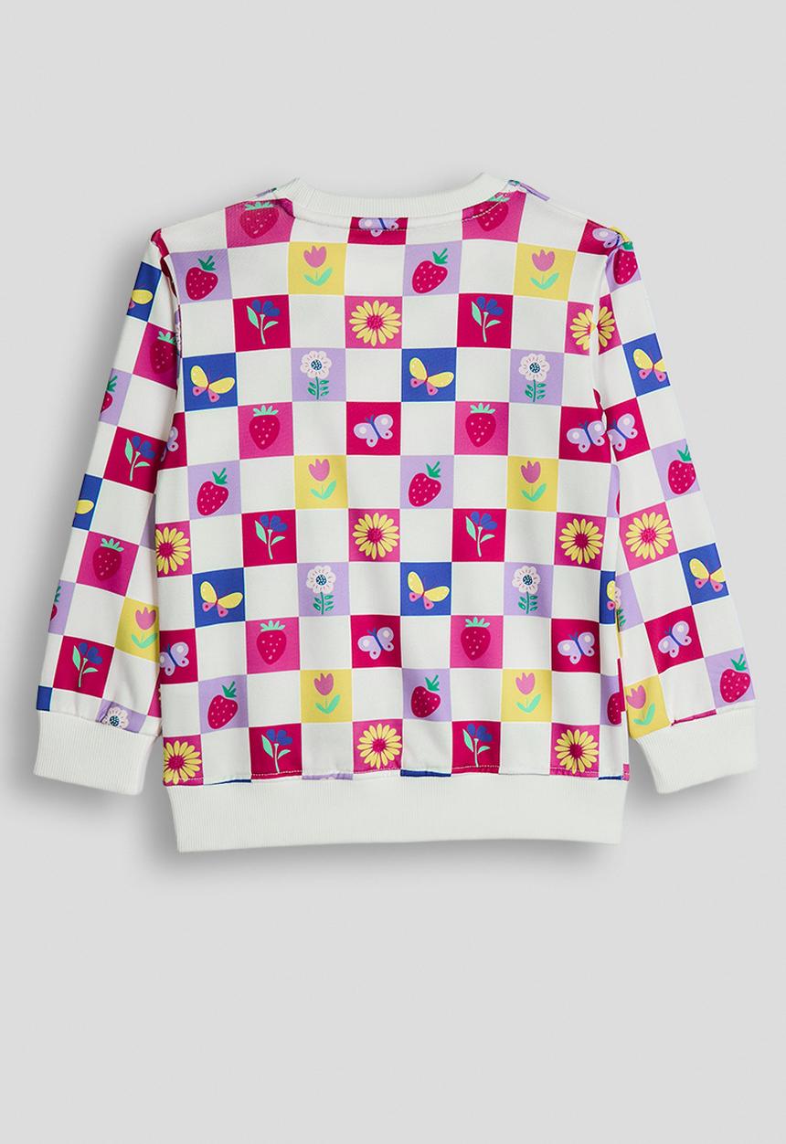 Pop Candy - All over print sweatshirt - white/checkerboard
