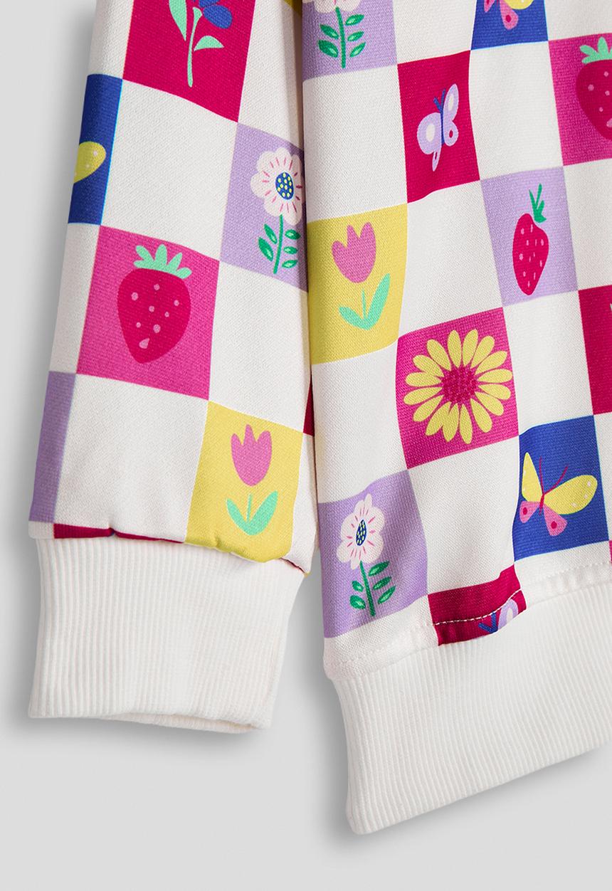 Pop Candy - All over print sweatshirt - white/checkerboard