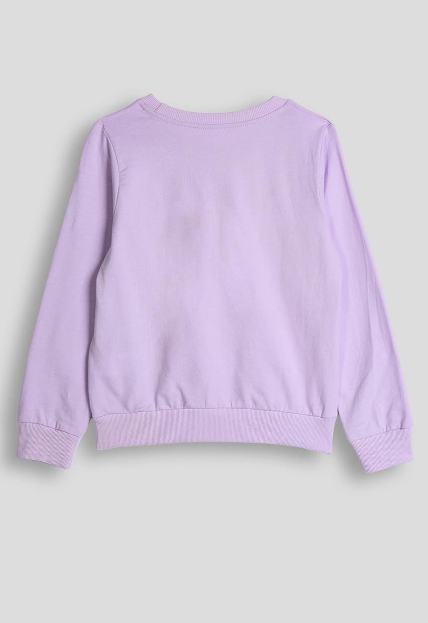 Pop Candy - Slogan sweat top with sleeping cat - light purple