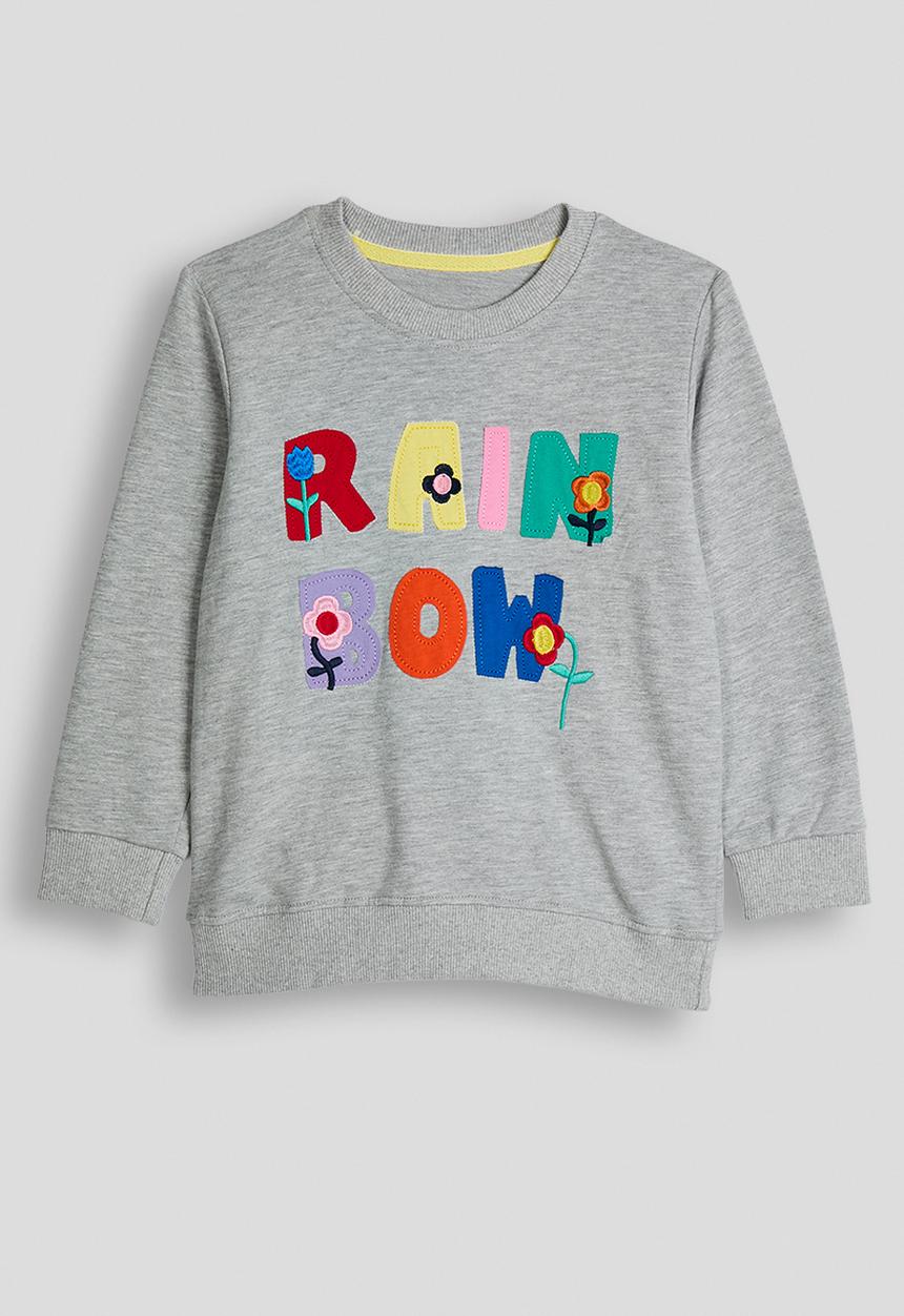 Pop Candy - Sweatshirt with applique slogan - grey/rainbow