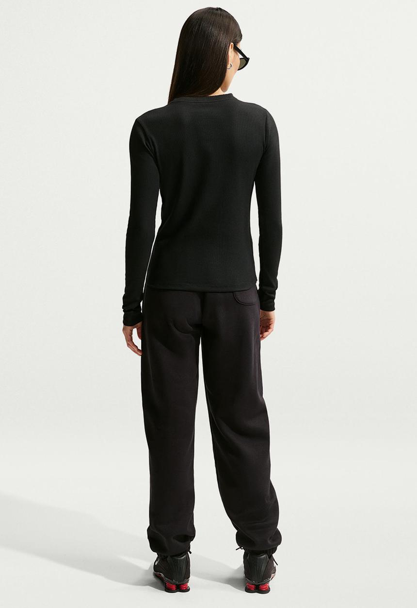 Nike - W Nsw Long Sleeve Tee Rib Tight - Black/White