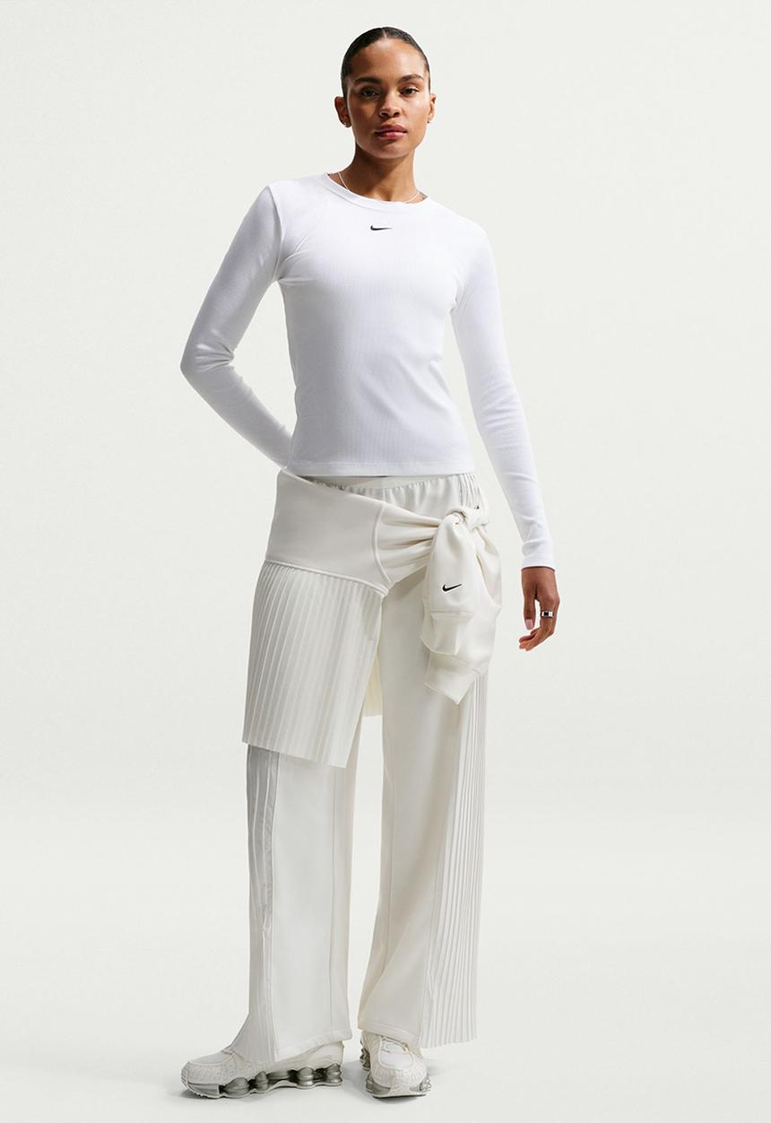 Nike - W Nsw Long Sleeve Tee Rib Tight - White/Black