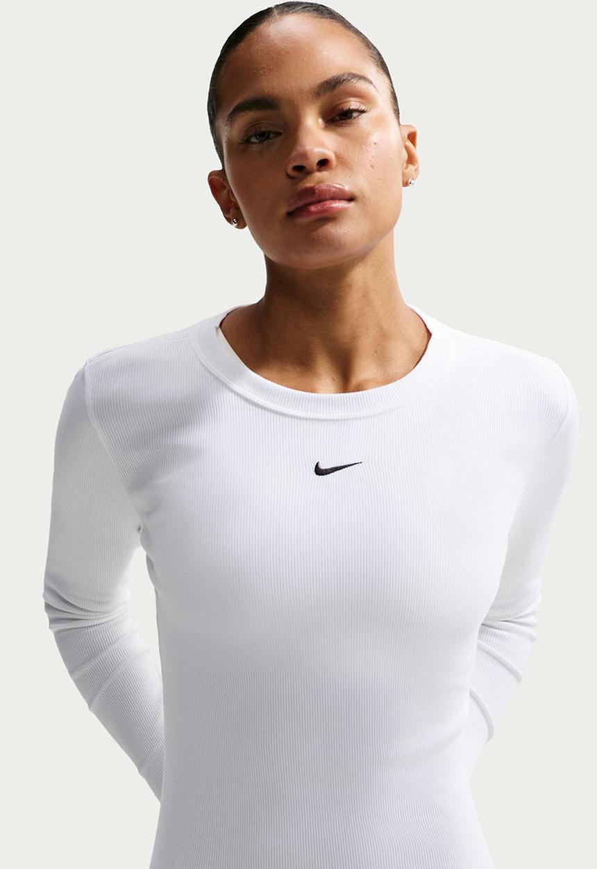 Nike - W Nsw Long Sleeve Tee Rib Tight - White/Black