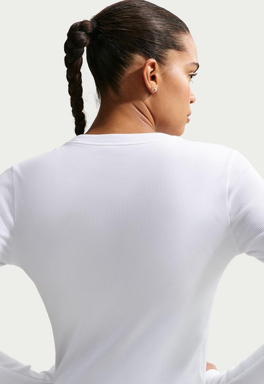Nike - W Nsw Long Sleeve Tee Rib Tight - White/Black