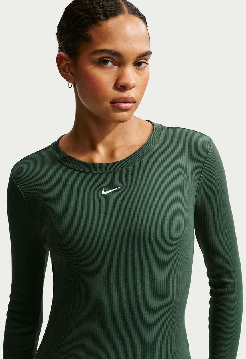 Nike - W Nsw Long Sleeve Tee Rib Tight - Green