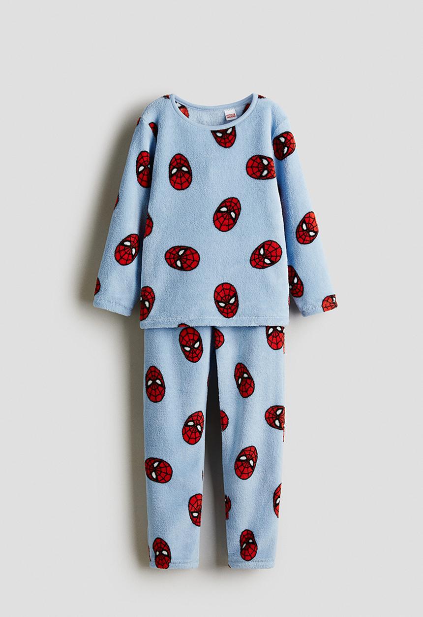 H&M - Velour pyjamas - light blue/marvel