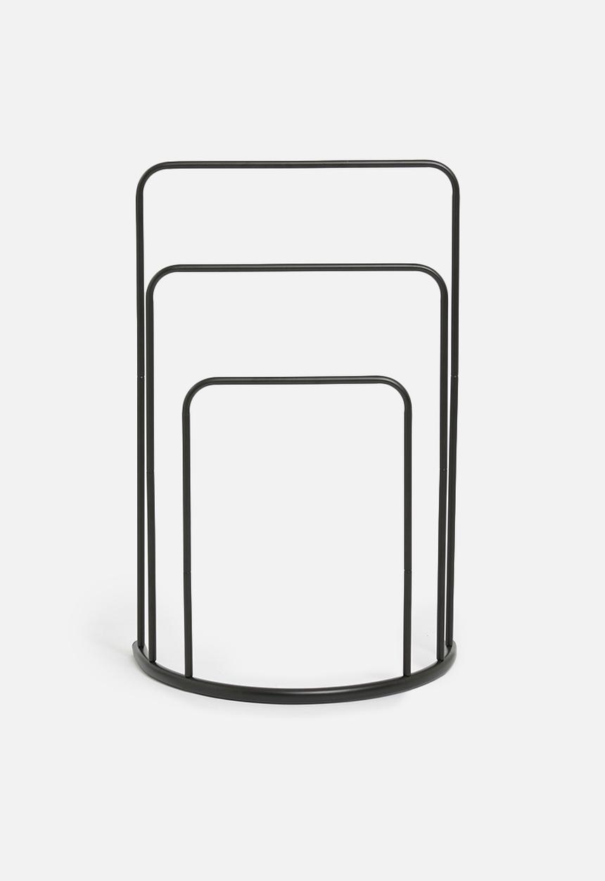Bathroom Solutions - Powder Coated Metal Towel Rack - Black