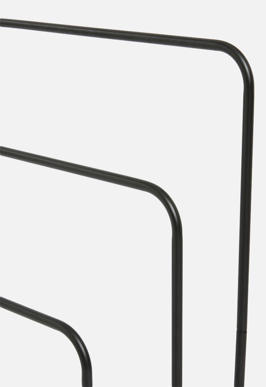 Bathroom Solutions - Powder Coated Metal Towel Rack - Black