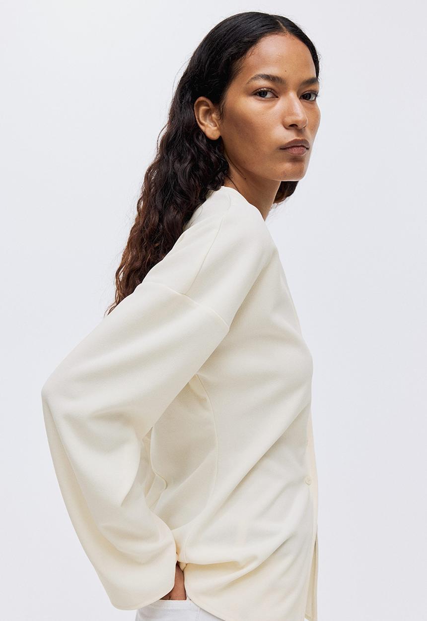 H&M - Button-front top - cream