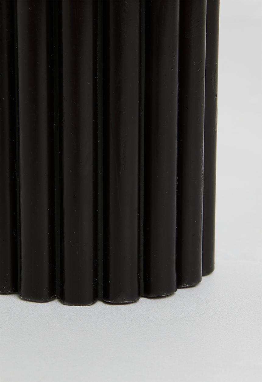 H&S - Reeded Pillar Candle - Black