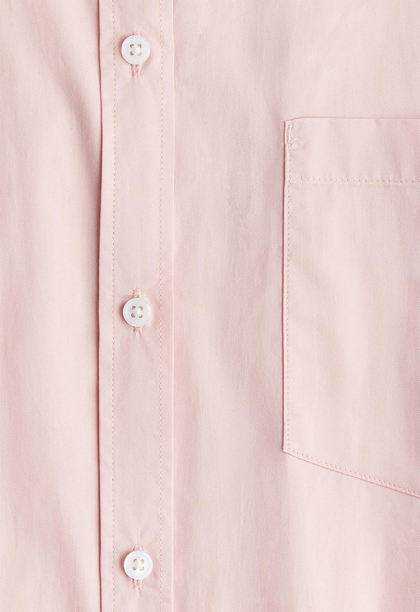 H&M - Oversized cotton poplin shirt - light pink