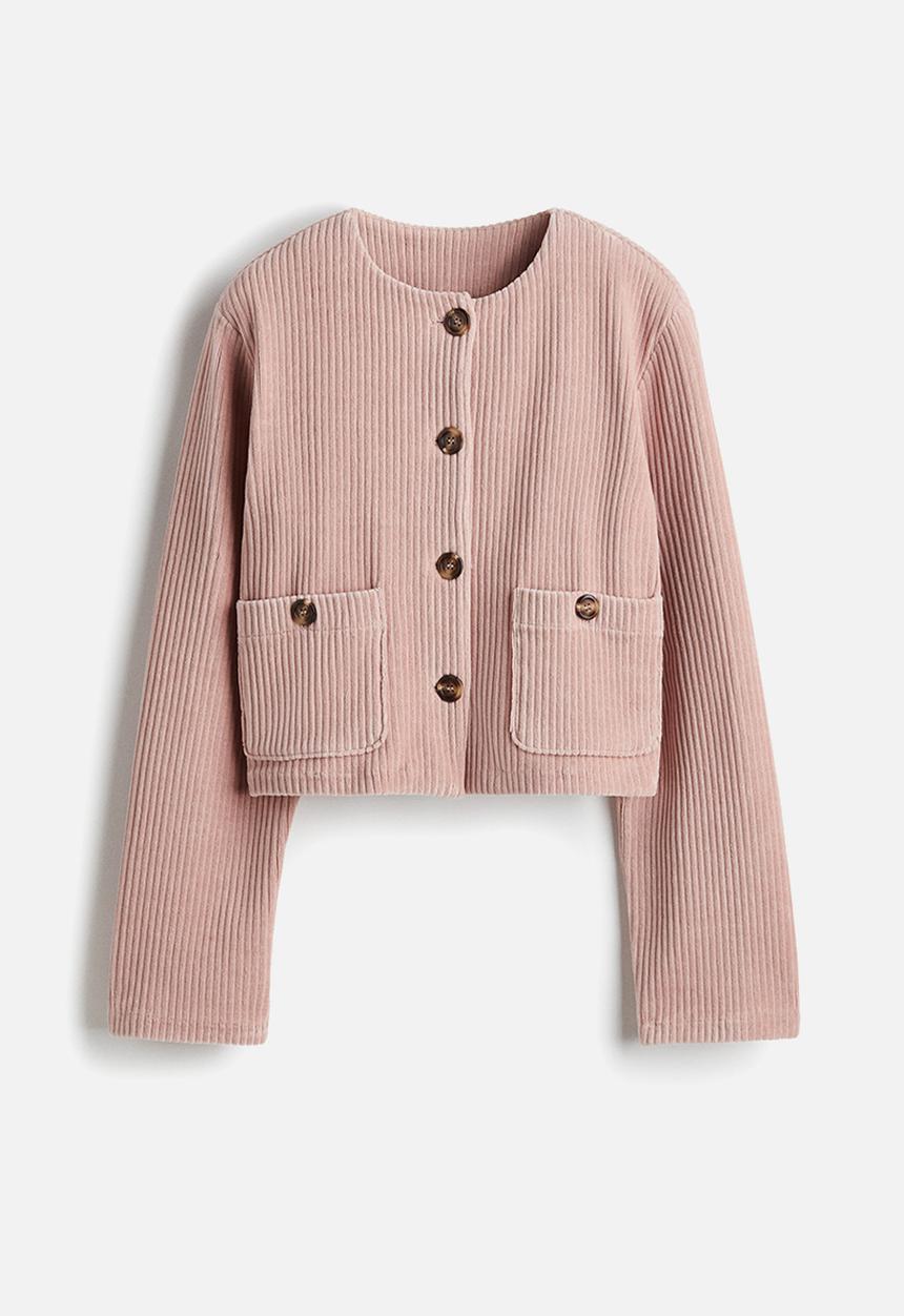 H&M - Ribbed velour cardigan - old rose