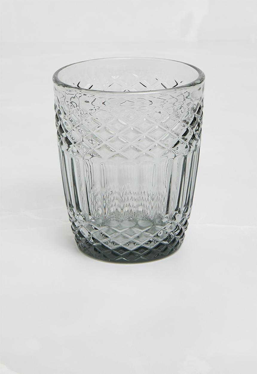 Excellent Houseware - Embossed Drinking Glass Set Of 6 - Black