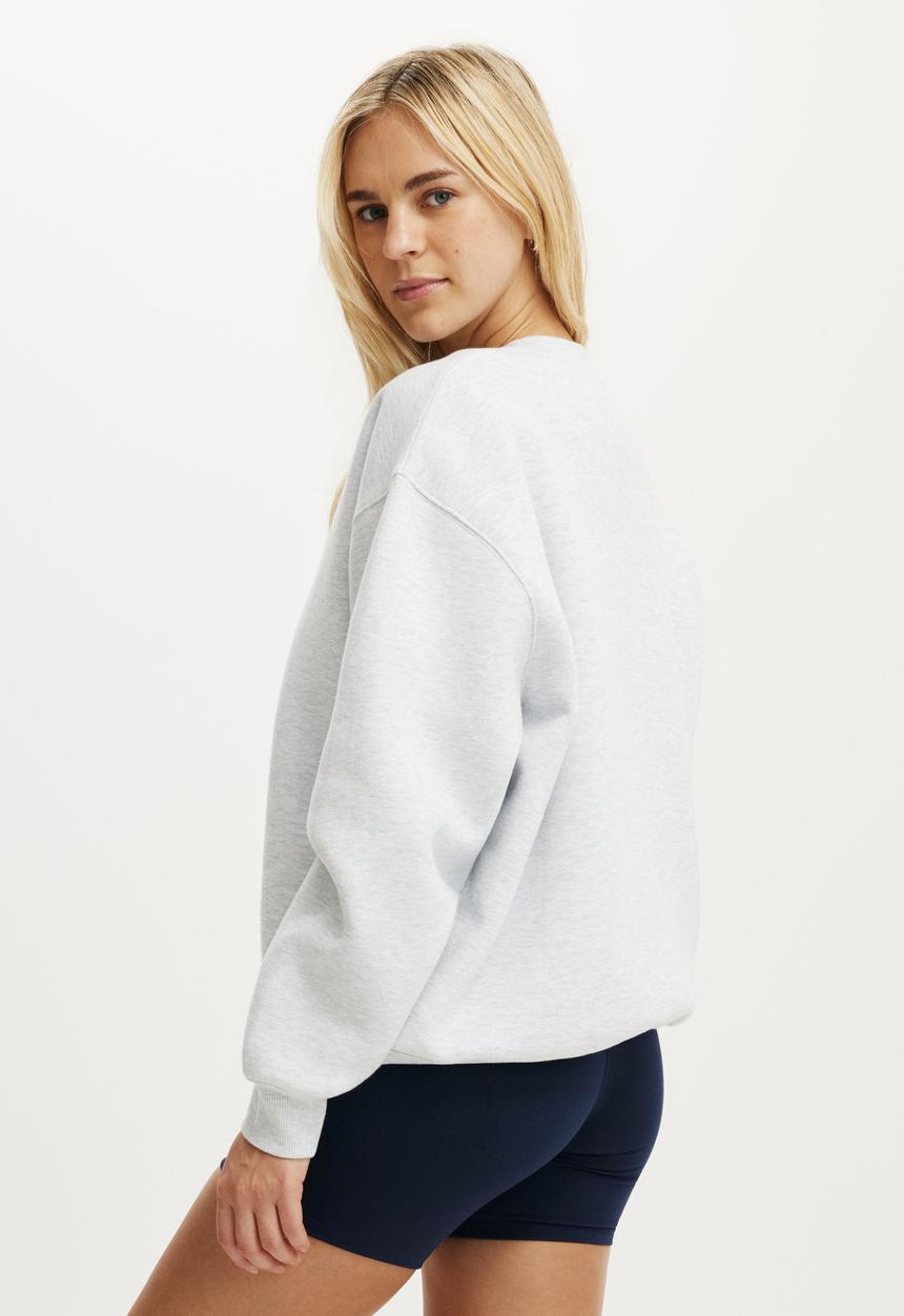 Cotton On - Plush Crew Sweatshirt - Cloudy Grey Marle