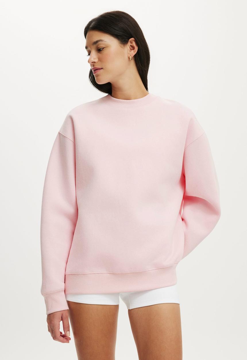 Cotton On - Plush Crew Sweatshirt - Cherry Dream