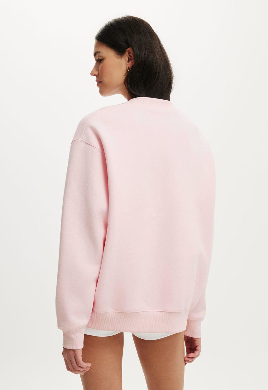 Cotton On - Plush Crew Sweatshirt - Cherry Dream