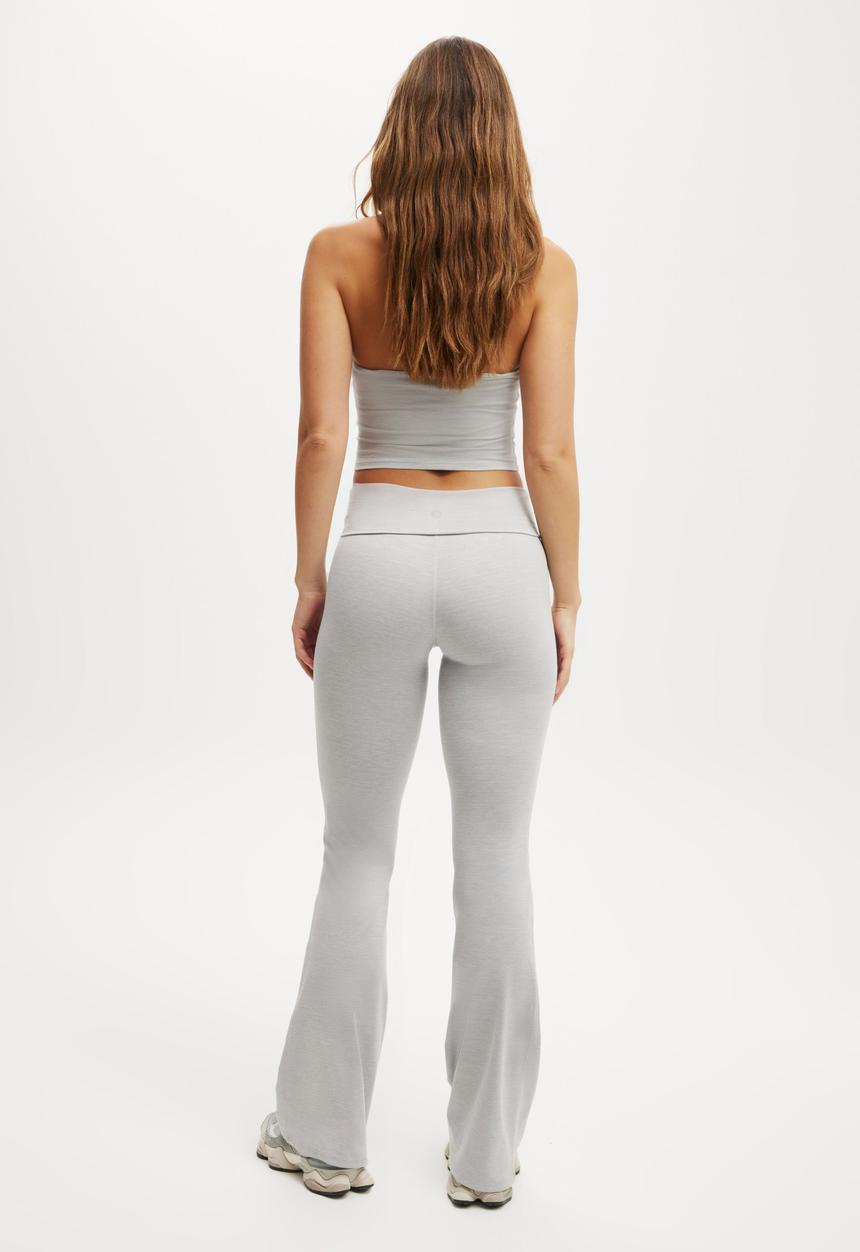 Cotton On - Ultra Soft Roll Over Flare - Light Grey Marle