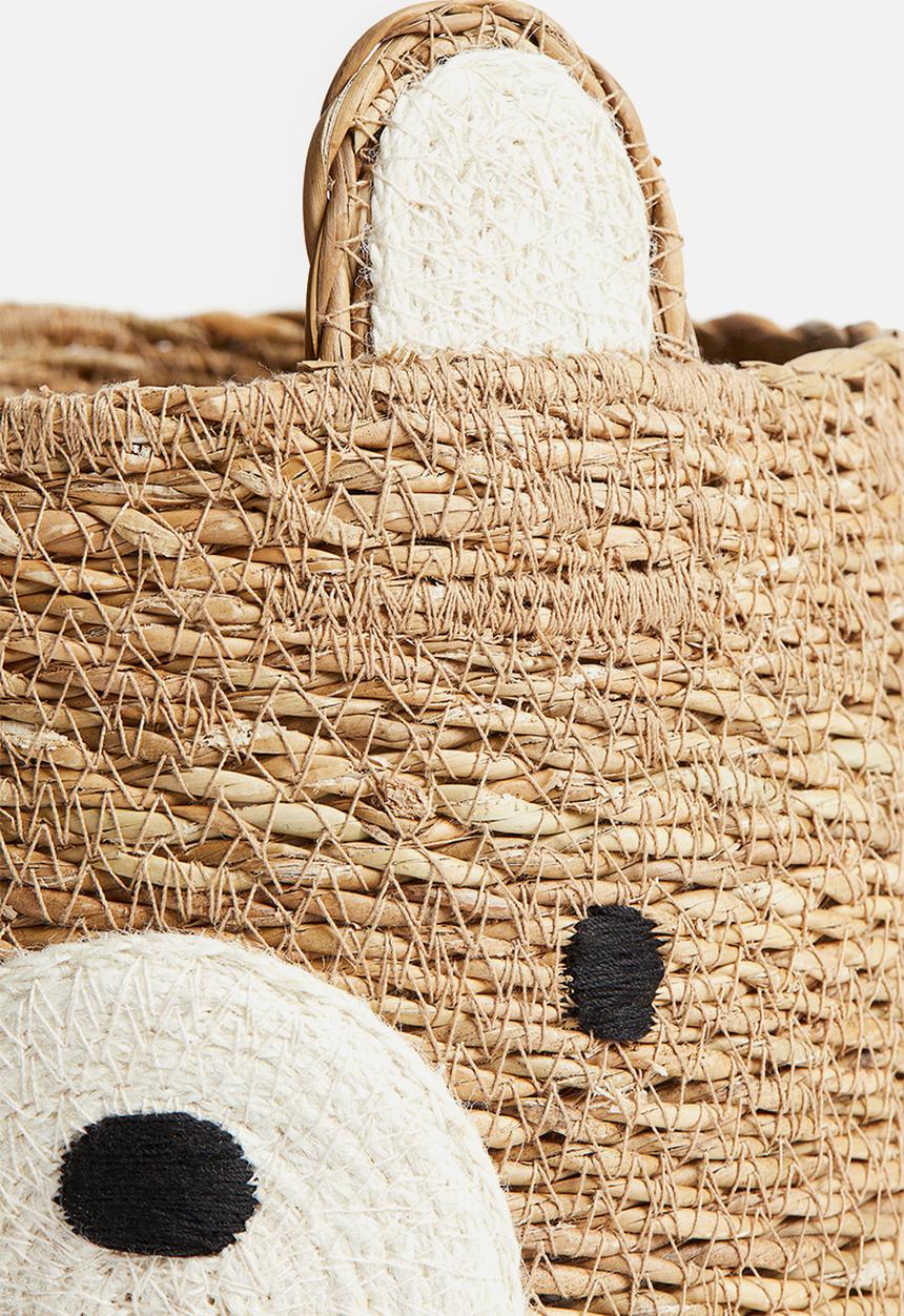 H&M - Bear-shaped jute storage basket - beige/bear