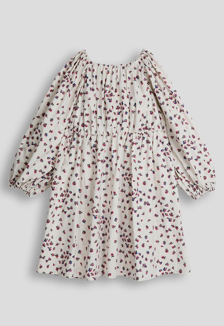 Pop Candy - Gyspy dress with elasticated waist - eggshell/floral aop