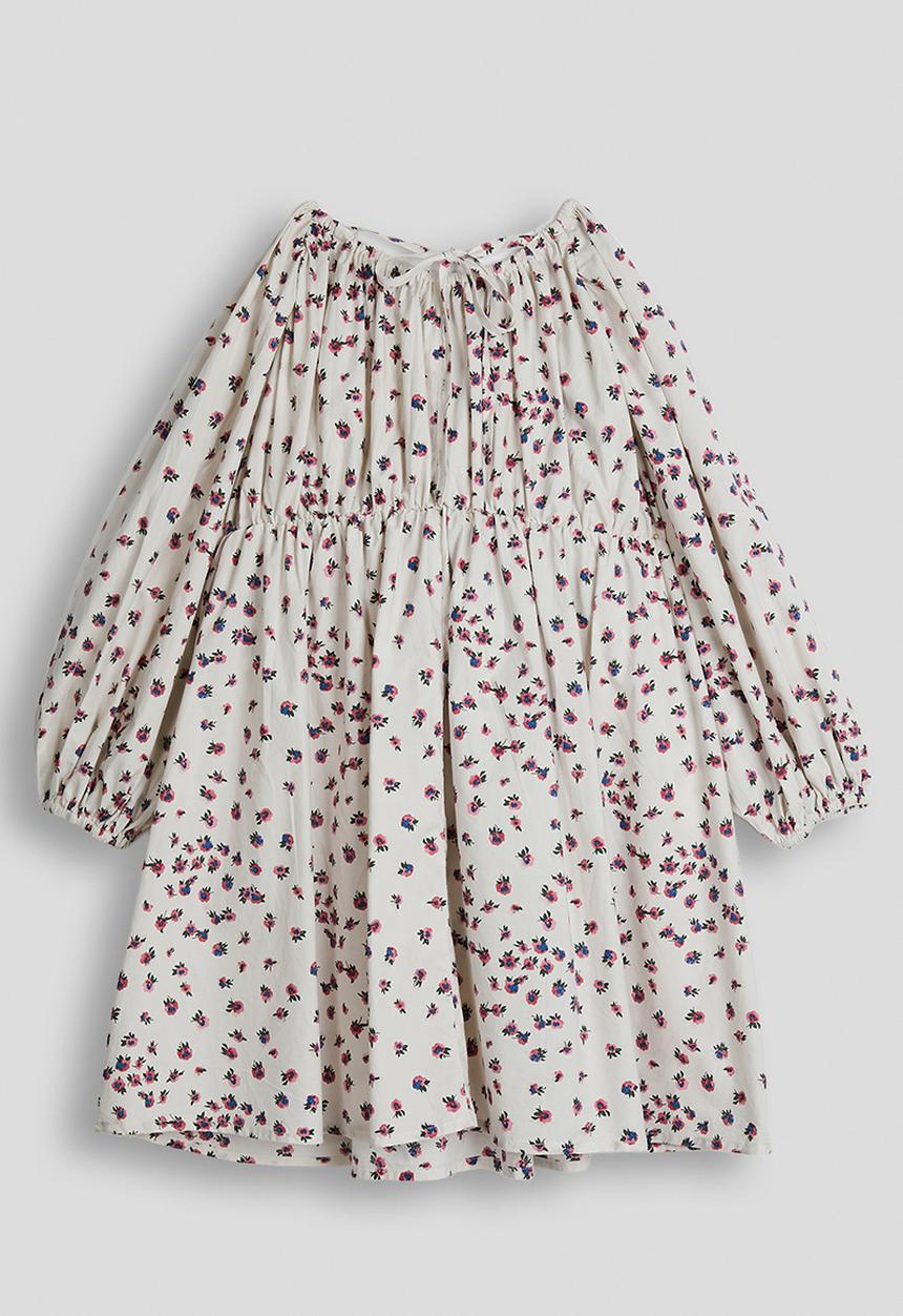 Pop Candy - Gyspy dress with elasticated waist - eggshell/floral aop