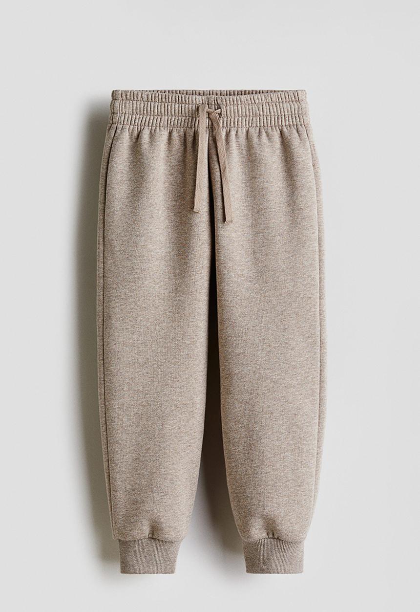 H&M - Brushed-inside joggers - beige marl 