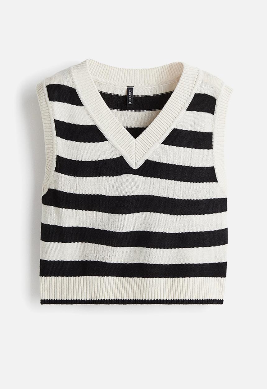 H&M - Sweater vest - white & black striped