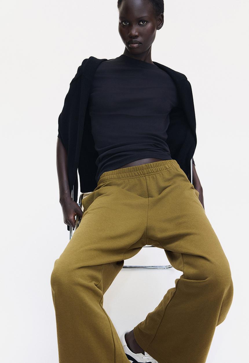 H&M - Sweatpants - khaki green