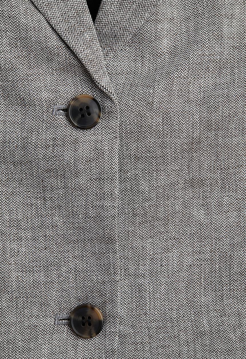 H&M - Linen-blend blazer - light grey marl