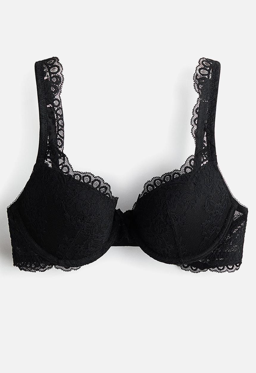 H&M - Lace push-up bra - black