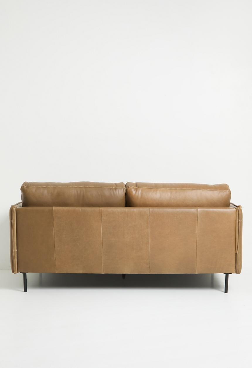 Sixth Floor - Lazslo Leather 3 Seater Sofa - Tan