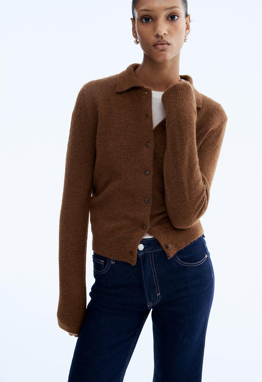 H&M - Collared cardigan - brown