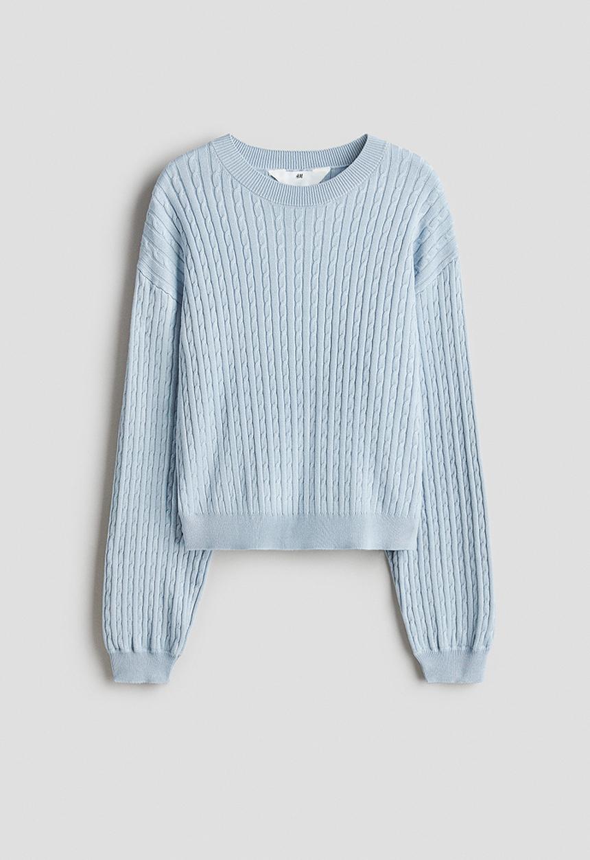 H&M - Cable-knit jumper - light blue