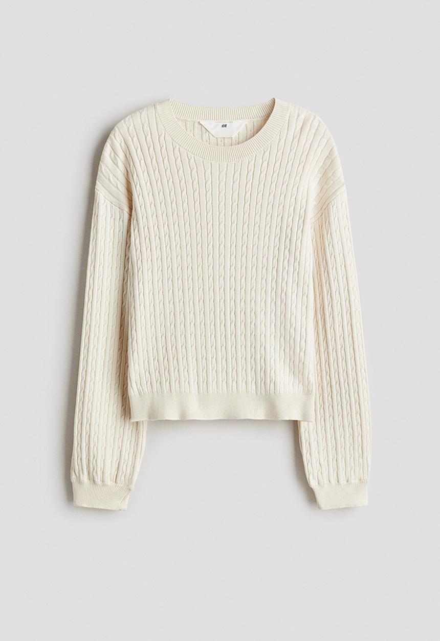 H&M - Cable-knit jumper - cream