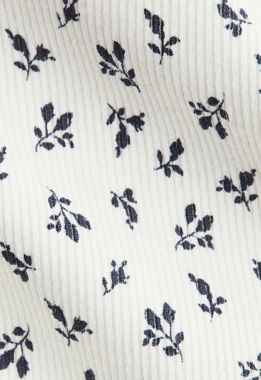 H&M - Ribbed jersey top - white floral