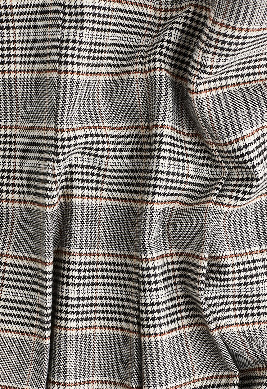 H&M - Pleated skirt - beige checked