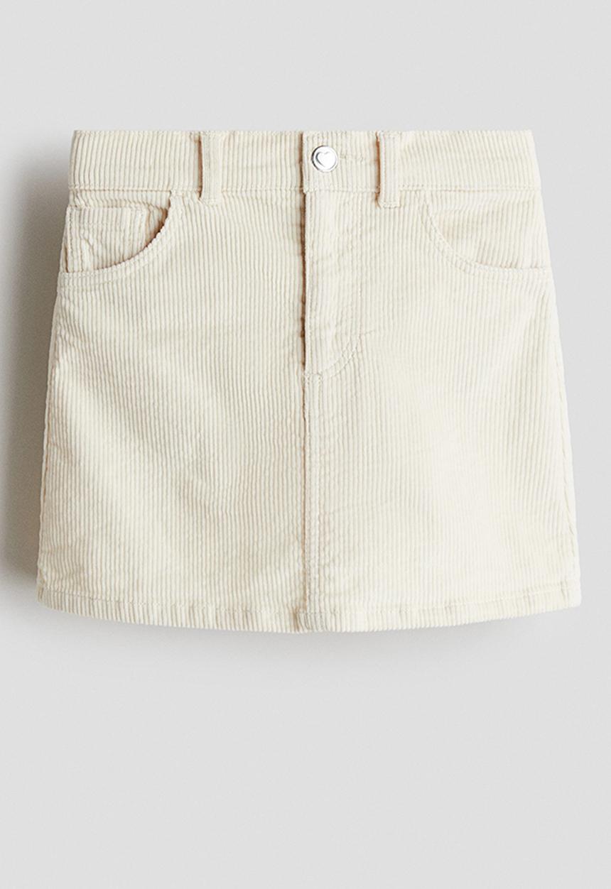 H&M - Corduroy skirt - light beige