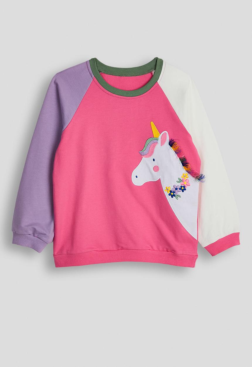 Pop Candy - Embroidered patchwork sweatshirt with leggings - pink/purple/pony