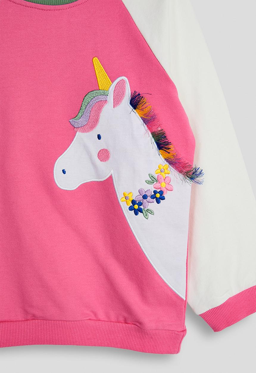 Pop Candy - Embroidered patchwork sweatshirt with leggings - pink/purple/pony