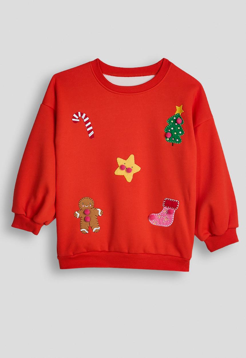 Pop Candy - Blanket stitched graphic sweatshirt & leggings - red/red stripes